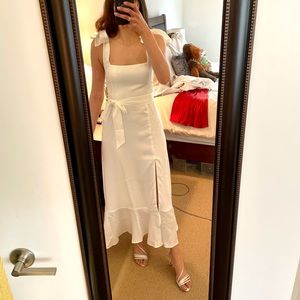 Show Me Your MuMu White Garden Midi Dress, Size XS